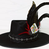 The Gambler Bling Fedora Hat (Queen of Hearts)