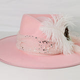 Pretty in Pink Bling Fedora Hat