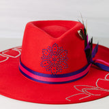 Royal Floral Bling Fedora Hat