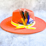Orangesicle and Yellow Bling Fedora Hat