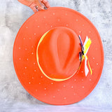 Orangesicle and Yellow Bling Fedora Hat