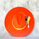 Orangesicle and Yellow Bling Fedora Hat