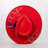 Royal Floral Bling Fedora Hat