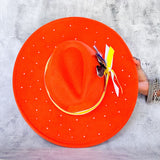 Orangesicle and Yellow Bling Fedora Hat