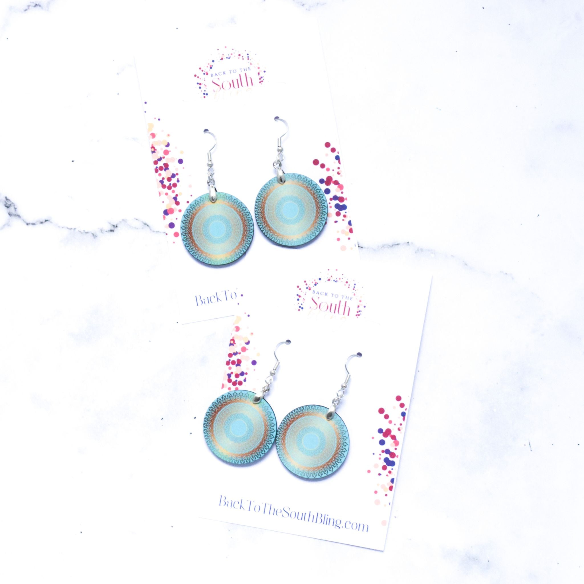 chelsea fish hook Chelsea Round Fish Hook Earrings in Light Blue and Gold