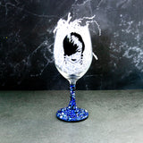 Afro Women Pearl and Rhinestone Stemmed Wine Glasses