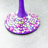 Afro Women Pearl and Rhinestone Stemmed Wine Glasses