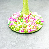 Afro Women Pearl and Rhinestone Stemmed Wine Glasses