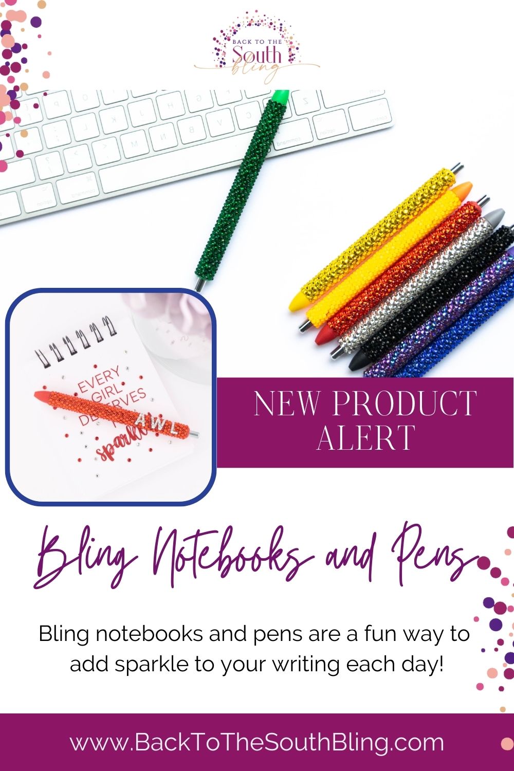 Spring Product Arrival: Bling Pens and Bling Journal Notebooks