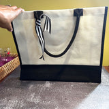 Sublimation Canvas Tote Bag with Ribbon