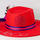 Royal Floral Bling Fedora Hat