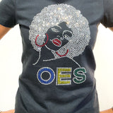OES Afro Lady Bling T-shirt