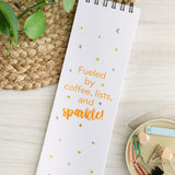Fueled By Coffee, Lists, and Sparkle Bling Notebook Journal
