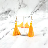 Mila Tassel Earring in Yellow-Orange