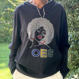 OES Afro Lady Bling Lightweight Hoodie