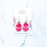 Eve Teardrop Earrings in Pink and Gold Glitter