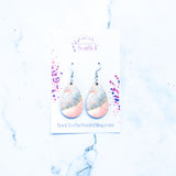 Eve Teardrop Earrings in White, Gray, and Peach