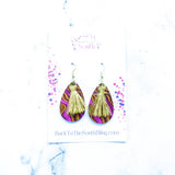 Eve Teardrop Tassel Earrings in Purple and Gold