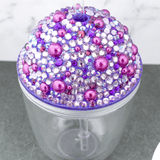 Small Rhinestone and Pearl Dome Lid Bling Cup