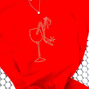 Wine and Shoes Bling T-shirt