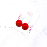 Chelsea Round Fish Hook Earrings in Red