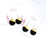 Chelsea Round Fish Hook Earrings in Gold and Black