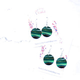 Chelsea Round Fish Hook Earrings in Green, Black, and Gold