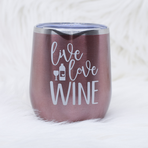 Live Love Wine Glass