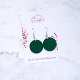 Chelsea Round Fish Hook Earrings in Green and White Speckle