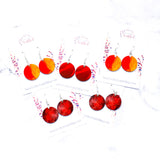 Chelsea Round Fish Hook Earrings in Red and Orange