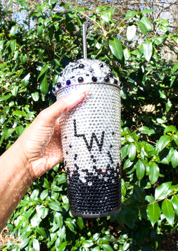 Rhinestone Tumbler Bling Cup handmade. Handmade Rhinestone Women